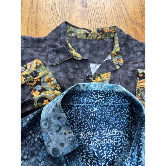 Rare Robert Weldon Original Lot Of 3 Abstract Button Down Shirts Sz Medi… - Picture 4 of 11